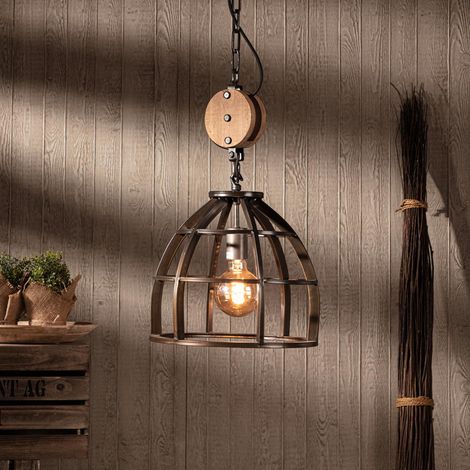BRILLIANT Lampe Matrix Pendelleuchte 34cm schwarz antik 1x G95, E27, 60W, geeignet für Normallampen (nicht enthalten) Kette ist kürzbar (1/5)