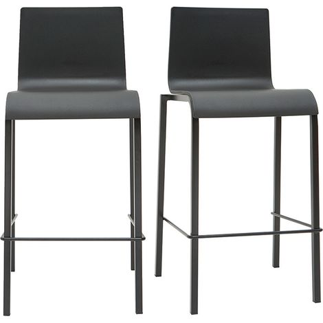 Sgabelli da bar di design impilabili neri H65 cm (set di 2) KUPA