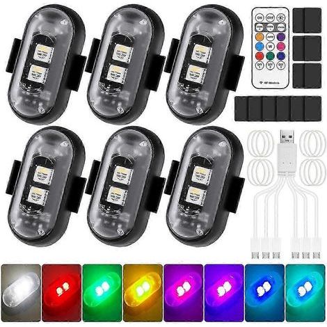6 feux de voiture LED sans fil avec télécommande (1/5)