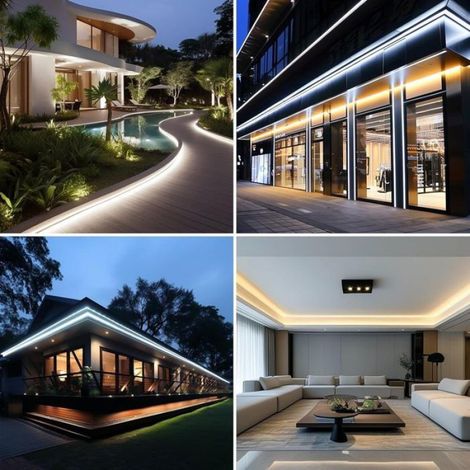 Ruban LED COB 220V étanche IP65 10M – Lumière neutre 4000K – Flexible et découpable – Pour chambre, bureau, pergola extérieure (1/5)