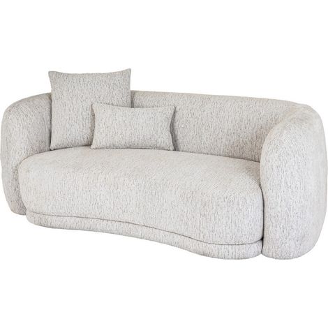Sorelle Two Seater Sofa with Cushions - Metal - L97 x W197 x H72 cm - White