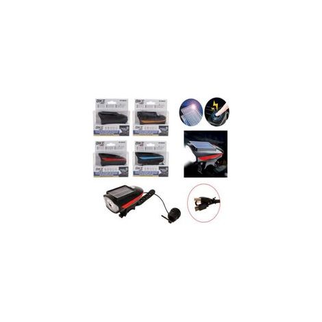 Fahrradlicht mit Hupe, Solarklingel mit Hupe, USB-aufladbares Nachtlicht, wasserdichtes Vorderradlicht-Set für den Straßenverkehr. – Crezuo