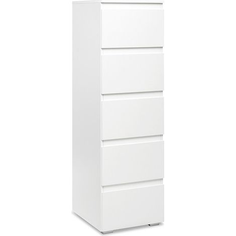 Commode fine 5 tiroirs Image blanc (1/4)