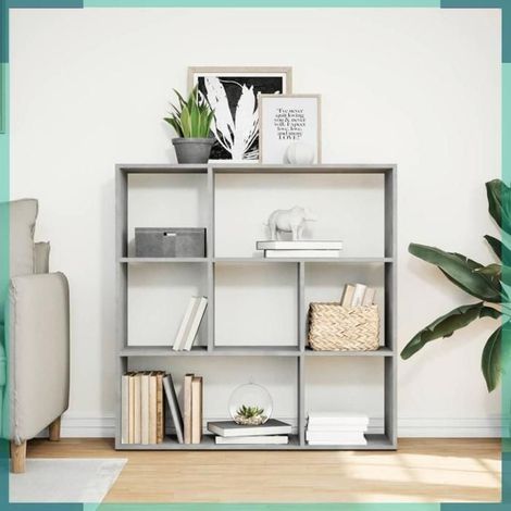 858051 étagère séparatrice de pièce gris béton 102x29x103,5 cm (1/5)