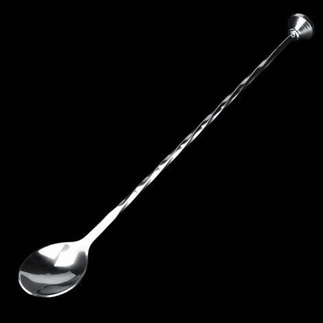 Cocktail-Rührlöffel aus Edelstahl, Barlöffel mit langem Griff, Rührspatel und Cocktailstößel, professionelles Barzubehör, Utensil zum Mixen von Getränken, 1 Stück. (1/5)