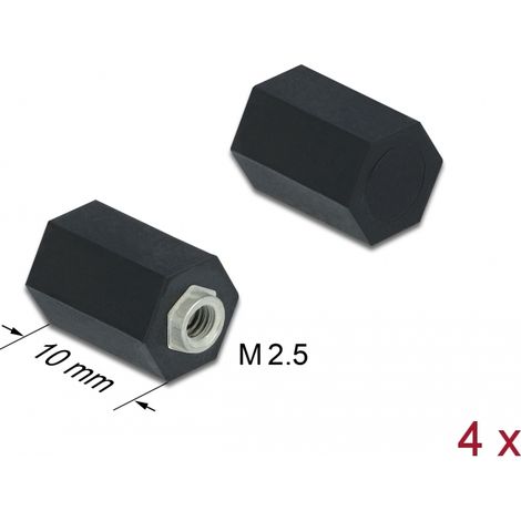 Delock Separador M2.5, hexagonal, interior, 10 mm negro 4 piezas