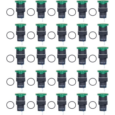 BERM 25 pièces bouton poussoir champignon autobloquant 3 broches interrupteur à verrouillage 16mm trou de montage (BEMLA1611MSG vert) (1/5)