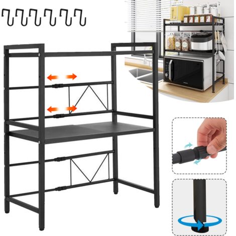 Étagère d'angle extensible à 3 niveaux, support pour micro-ondes, gain de place et stable pour la cuisine (1/5)