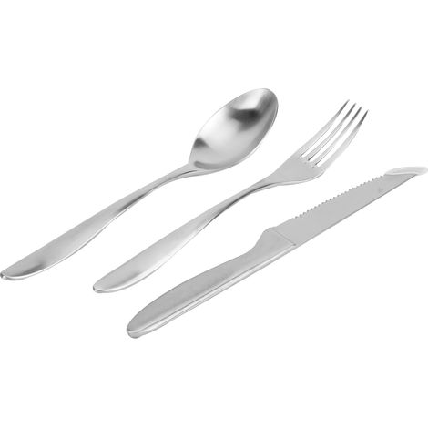 Ensemble de couverts de cuisine en acier inoxydable 304 de type européen (couteaux, fourchettes et cuillères), 12 pièces, pour 4 personnes (1/5)