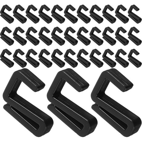 Ganchos de Plástico en Forma S Color Negro 40 Piezas para Colgar (1/5)