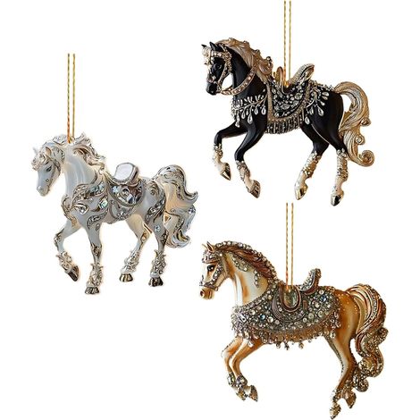 Stück Pferd Weihnachtsschmuck Acryl 2D Pferd Ornamente für