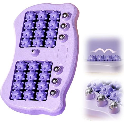 Rouleau de massage des pieds portable, outil de réflexologie avec 3 techniques pour la relaxation musculaire, convient à une utilisation à domicile et au bureau, violet