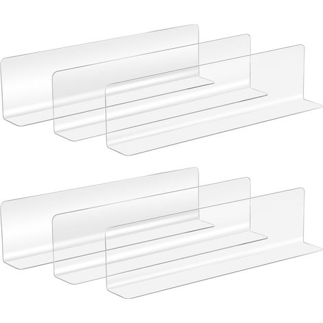 20 PièCes SéParateurs D'ÉTagèRes en Plastique Transparents Diviseurs De Rayons pour Supermarché SéParateurs Organisateurs pour ÉTagèRes De Magasin Placard Armoire De Cuisine (1/5)