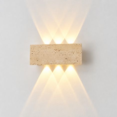Applique murale étanche en travertin jaune wabi-sabi 22 × 8 cm lumière chaude 50 22 8cm 31 × 14 × 17 cm 2 g – Livraison gratuite