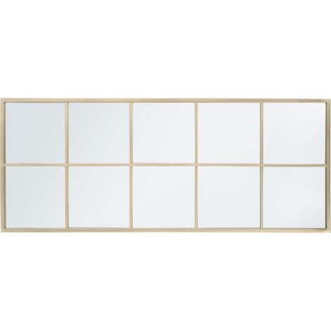 Specchio con cornice in metallo "Window" h 125x2,5x50 cm -Oro (1/4)