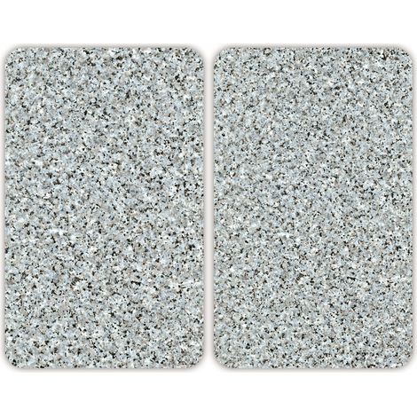 WENKO Coprifornelli Universale Mod Granito, regolabile in altezza per tutti i tipi di fornelli, tagliere e paraspruzzi, vetro, 30 x 52 cm, 2 pezzi (1/5)