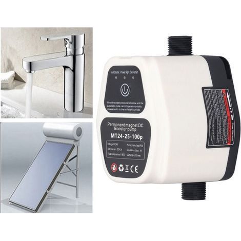 Pompe de surpression d'eau 100W 24V 25L entièrement automatique avec détection intelligente et silencieuse Pompe de surpression d'eau 100-240V EU Plug-- (1/5)