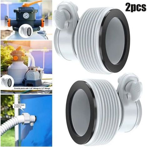 L’accessoire de piscine est adapté pour changer l’interface de la pompe filtre INTEX de 1,25 pouces à 1,5 pouces (1/5)