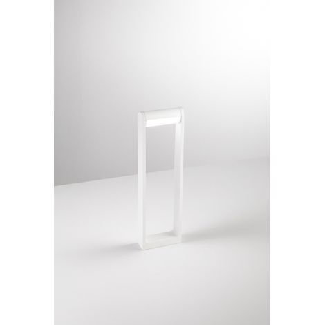 Potelet Led Extérieur 12W 3000K, Structure En Aluminium Blanc Mat, Design Moderne Orientable Ip65 - Perenz, Éclairage Jardin Et Allée Chic (1/2)
