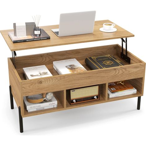 COSTWAY LiftTop Coffee Table Living Room Central Table w/Lifting Tabletop Cocktail Table (1/5)