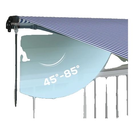 Sombrilla de pared, 350 x 290 cm, ángulo ajustable de 45 a 85°, material poliéster, revestimiento impermeable, estructura de aluminio. (1/5)