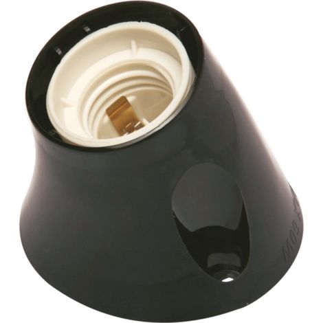 poly pool - portalampada e27 da parete con base inclinata nero