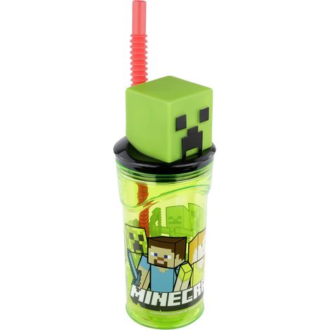 Gobelet en plastique pour enfant avec paille et couvercle Transparent 360 ml (1/5)