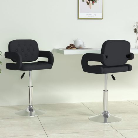 Lot de 2 Chaises pivotantes à manger,Chaises de salle à manger,Design Modernes noir similicuir HH13248 (1/5)