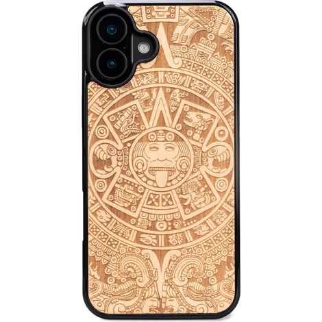 Custodia in legno Bewood per iPhone 16 Plus CALENDARIO AZTECO ANIEGRE (1/5)