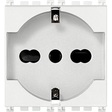 Vimar 0R19210.B Arké Presa Universale con Protezione Sicury,2P+T 16 A 250 V, 2 Moduli, Bianco