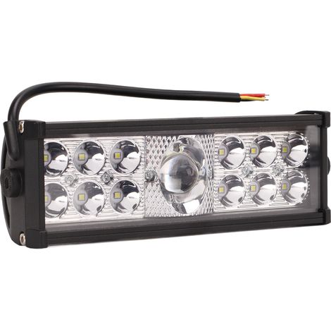 Phare de travail LED 120W 12000LM 10 pouces, blanc et ambré, étanche IP67, lampe tout-terrain avec support, éclairage de conduite puissant (1/5)