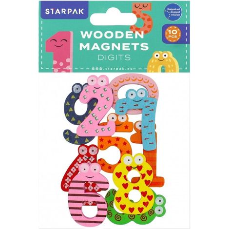 Numeri magnetici in legno da 40 mm, 4 pezzi