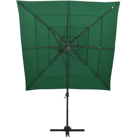 Maison Exclusive - Sonnenschirm mit Aluminium-Mast 4-lagig Grün 2