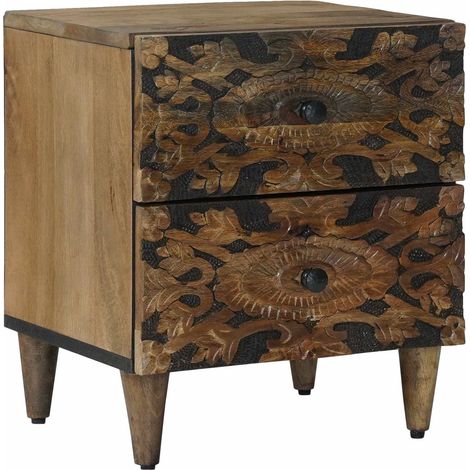 vidaXL  Bedside Cabinet  Brown 40 x 33.5 x 46 cm Solid Mango Wood