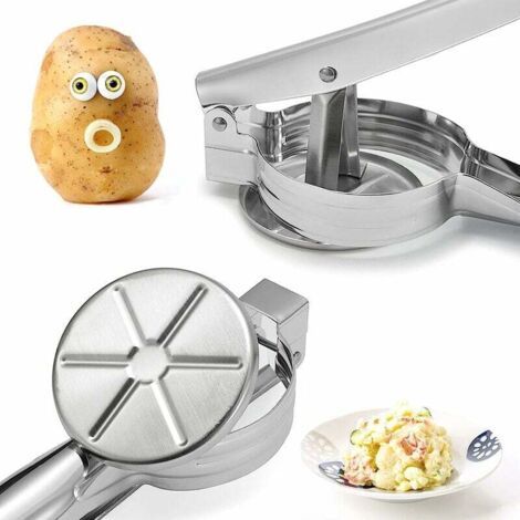 Presse Purée Manuel, Professionnel Presse-purée à Pommes de Terre en Acier Inoxydable avec 3 Disques Interchangeables pour Fruits, légumes, Aliments pour bébés (1/4)