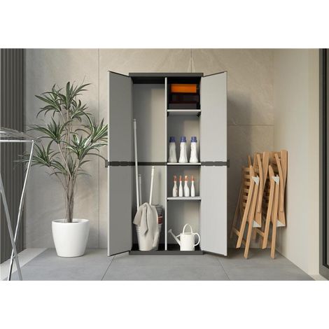 Armadio Portascope con Ripiani in Resina Modulare per Esterno Balcone (1/5)