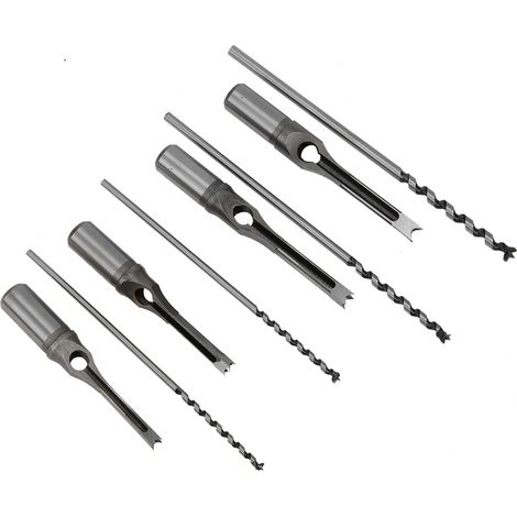 4-teiliges Set Vierkantbohrer für Holzbearbeitung, kugelgelagert, Stahl, 6–9,5 mm (1/5)