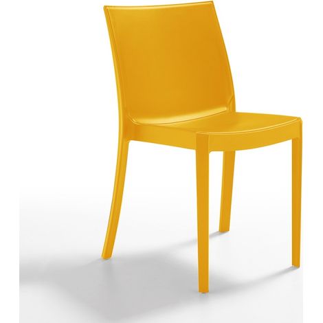 Sedia esterno impilabile giardino bar ristorante polipropilene Perla BICA - Giallo