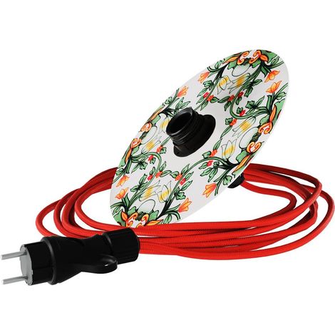 Creative Cables - Serpent Eiva avec abat-jour mini Piatto Ellepì 'Maioliche', lampe d'extérieur portable, avec douille et prise IP65 (1/5)