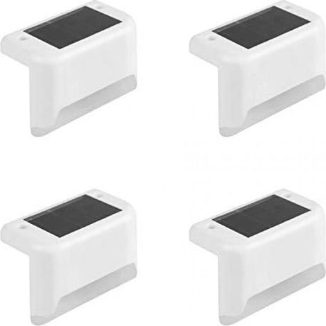 Lampe Solaire Escalier - 4 Pièces - LED Intégrée - Autonome Jour/Nuit - Pour Jardin Cour Clôture Pelouse - IP65 - 10 cm Hauteur (1/5)
