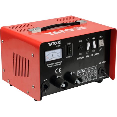 Cargador de baterías Yato 16A 12V 24V 120-240 Ah YT-8304 con asistencia de arranque (1/3)