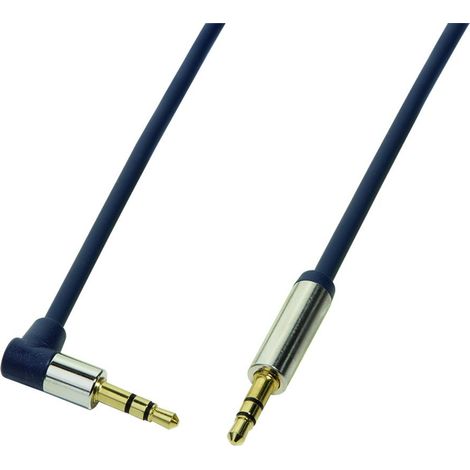 Câble audio Logilink, connecteur mâle 3,5 mm à 3 broches (90°) vers connecteur mâle 3,5 mm à 3 broches, bleu, 1,5 m
