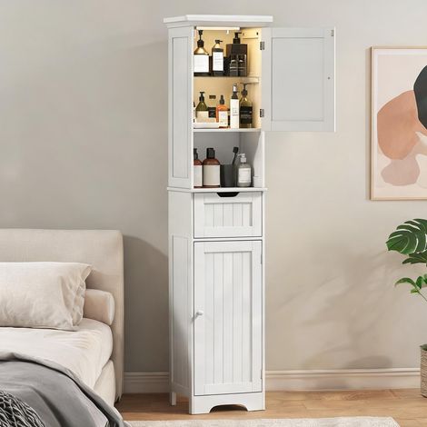 Armoire de rangement blanc en MDF 40 x 30 x 170 cm (1/5)