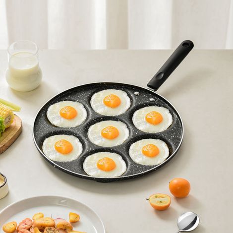 Poêle à frire 7 trous antiadhésive, moule à œufs au plat, moule à hamburger, ustensiles de cuisine ménagers (1/5)