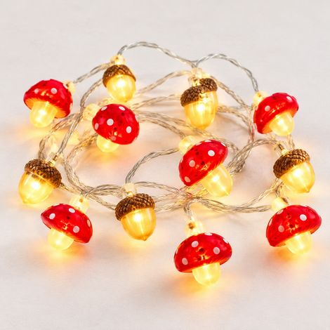 Guirlande LED Champignons et Fausses Noix - Lumière Chaude Décoration Intérieure - 1.5m 10 LEDs (1/5)