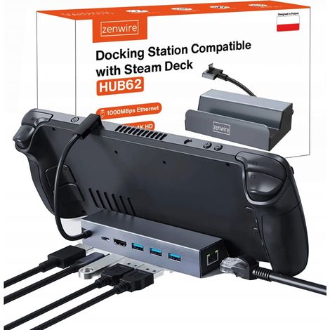 Stazione di aggancio Steam Deck ROG ALLY DEX HUB 6 in 1 USB-C HDMI 4K Ethernet Zenwire HUB62
