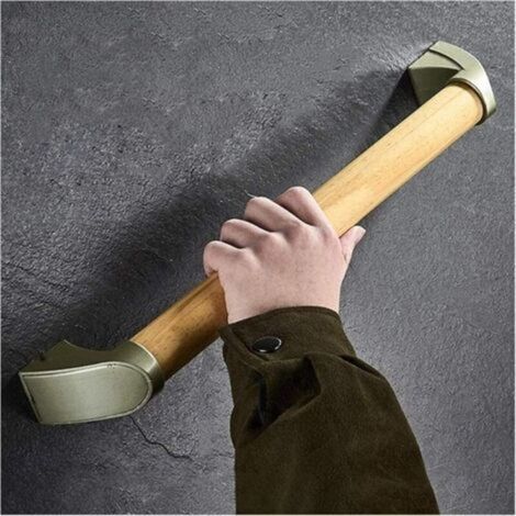Barre D'appui Bois pour Salle de Bain, Étanche Antidérapant la Sécurité Barres D'appui pour Escaliers et Couloir 34cm TRIMEC