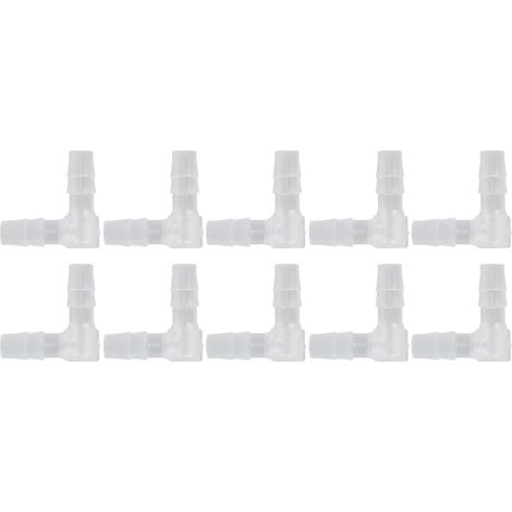 10pcs 6mm Plastic Elbow 90 Degree L Shape Fluted Fitting Barbed Adapter for Pipe (6mm) (1/5)