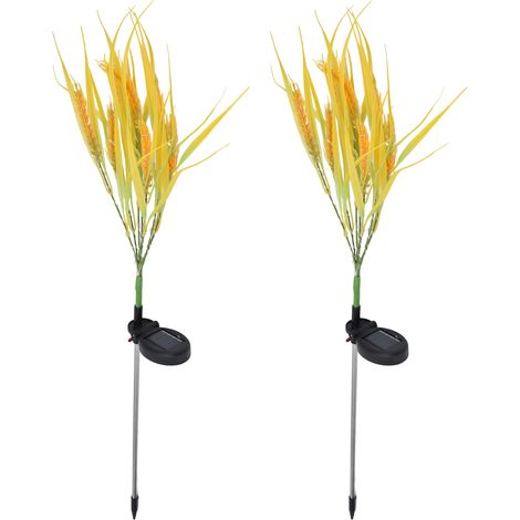 Set mit 2 LED-Solarleuchten in Weizenfarbe, wasserdichte Gartenstecker für den Außenbereich, zur Dekoration von Rasenflächen, Parks oder Villen, mit integriertem Akku (1/5)