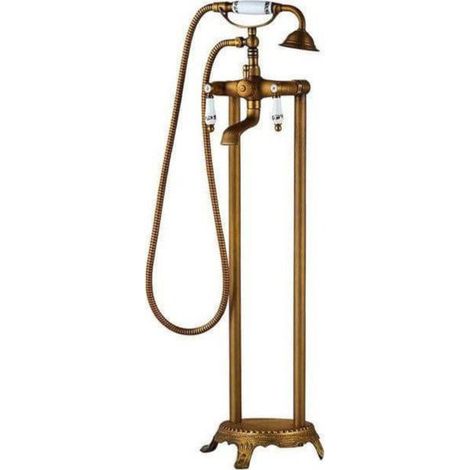 Grifo bañera de pie retro FLORINA dorado envejecido (1/5)